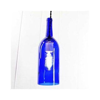 Wine Bottle Pendant Light, 1.5 Liter Glass Lamp, Lighting, Cobalt Blue  