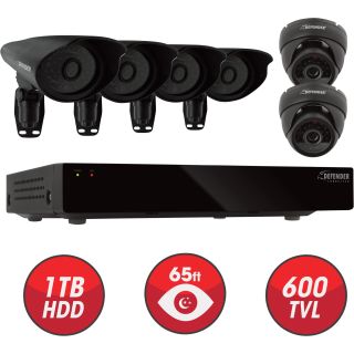 Defender Pro 8-Channel, 6-Camera (2-Dome, 4-Bullet) Surveillance System — Model# 21188  Security Systems   Cameras