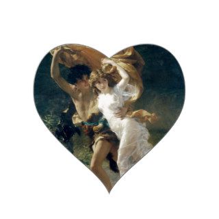 The Storm by Pierre Auguste Cot Heart Sticker
