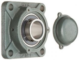 NTN CM UCF207D1 Light Duty Flange Bearing, 4 Bolts, Setscrew Lock, Regreasable, Contact and Flinger Seals, Cast Iron, 35mm Bore, 3 5/8" Bolt Hole Spacing Width, 4 19/32" Height: Flange Block Bearings: Industrial & Scientific