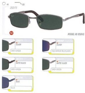 RayBan RJ 9504S Sunglasses(Color Code=202/71   Matte Silver Frame,Grey Green Lens,Frame Size=49 125): Clothing