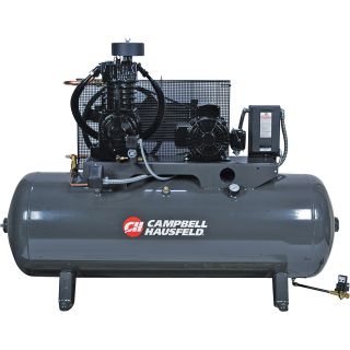 Campbell Hausfeld Fully Packaged Air Compressor — 5 HP, 16.6 CFM @ 175 PSI, 230 Volt Single Phase, Model# CE7052FP  19 CFM   Below Air Compressors