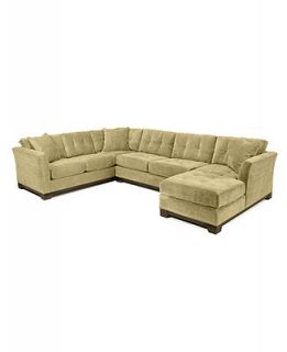 Elliot Fabric Microfiber Sectional Sofa, 3 Piece Chaise, 138W x 95D x 28H: Custom Colors   Furniture