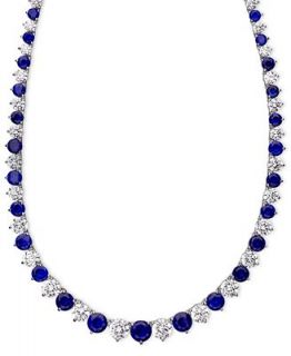 CRISLU Necklace, Platinum Over Sterling Silver Sapphire Cubic Zirconia Tennis Necklace (25 4/5 ct. t.w.)   Fashion Jewelry   Jewelry & Watches