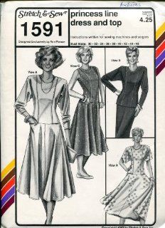 Stretch & Sew Pattern 1591 ~ Princess Line Dress & Top ~ Bust 30 46