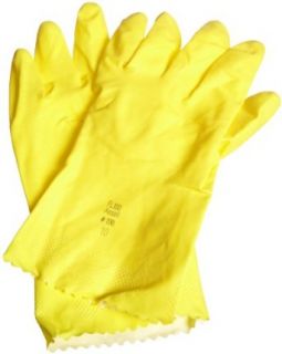 Ansell FL 87 198 Light Duty Latex Glove, Chemical Resistant, 12" Pinked Cuff, 12" Length: Chemical Resistant Safety Gloves: Industrial & Scientific