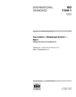 ISO 11042 11996, Gas turbines   Exhaust gas emission   Part 1 Measurement and evaluation ISO TC 192 Books