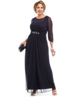 Holiday 2013 Plus Size Vintage Inspired Sleeveless Draped Gown Look   Plus Sizes