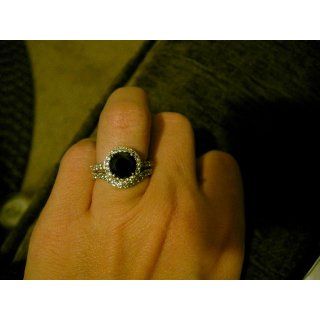 Faux Carrie's Black Diamond Ring Set: Wedding Ring Sets: Jewelry