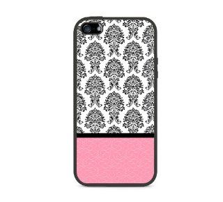 Black Damask Pink Pattern iPhone 5 Case   Fits iPhone 5: Cell Phones & Accessories