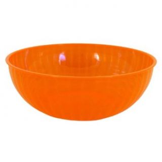 NorthWest Enterprises N192655 Party Essentials Heavy Duty Brights Plastic Large Serving Bowl, 192 Ounce Capacity, Neon Orange (Case of 6): Industrial & Scientific