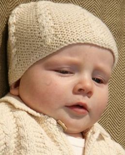 handmade organic cotton baby cable hat by stella james