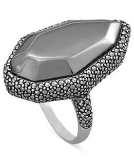 Genevieve & Grace Sterling Silver Ring, Marcasite Marquise Shape Ring   Rings   Jewelry & Watches