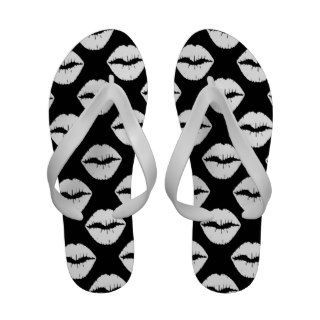 Puckered Lips Pattern Flip Flops