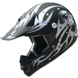 Kids ATV Motocross Helmet DOT 182 Matt Black Skull: Sports & Outdoors