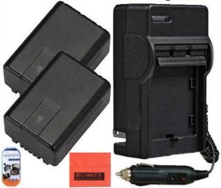 Pack Of 2 VW VBK180 Batteries And battery Charger for Panasonic HC V10 HC V100 HC V500 HC V700 Camcorder + More!! : Camera & Photo