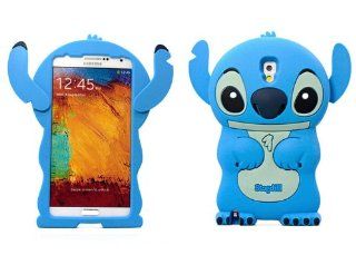 BYG Disney Blue 3d Stitch Fixed Ear Silicone Soft Case Cover for Samsung Galaxy Note 3 III N9000 + Gift 1pcs Phone Radiation Protection Sticker: Cell Phones & Accessories
