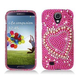 Aimo SAMSIVPCLDI662 Dazzling Diamond Bling Case for Samsung Galaxy S4   Retail Packaging   Heart Pearl Pink: Cell Phones & Accessories