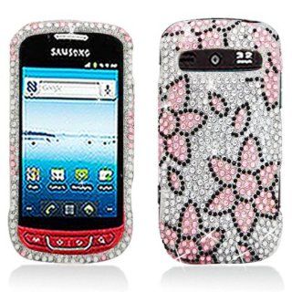 Aimo Wireless SAMR720PCDI181 Bling Brilliance Premium Grade Diamond Case for Samsung Admire/Vitality R720   Retail Packaging   Pink/White Flowers: Cell Phones & Accessories