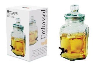 Grant Howard 50134 Clear Glass Hexagon Juice Jar, 175 Ounce: Kitchen & Dining