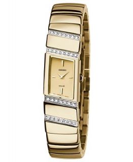 Seiko Watch, Womens Solar Gold Tone Stainless Steel Bracelet 16mm SUP168   Watches   Jewelry & Watches