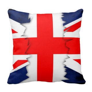 St.Georges Cross, Union Jack Throw Pillow Grunge