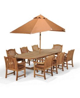 Bristol Outdoor 9 Piece Set: 87 x 47 Dining Table and 8 Dining Chairs   Furniture