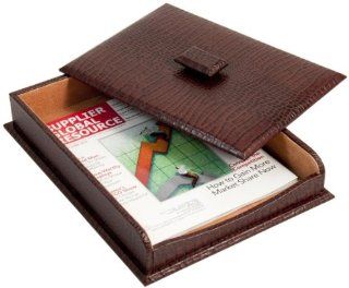 Bey Berk Letter Tray With Cover Brown "croco" Leather : Office Products : Office Products