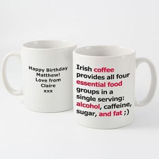 'irish coffee' personalised mug by lucky roo