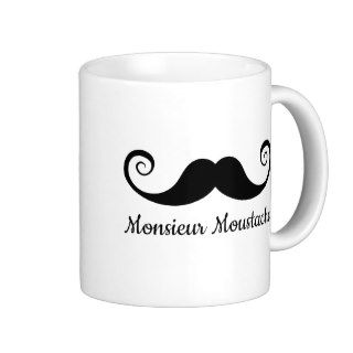 Monsieur Mustache design with curly moustache Mugs