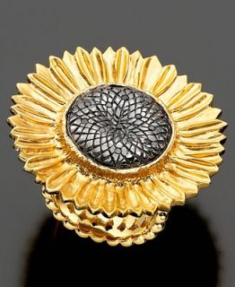 Vermeil Ring, Black Diamond Sunflower (1 ct. t.w.)   Rings   Jewelry & Watches