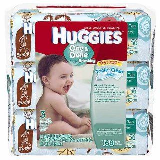 Huggies One & Done Baby Wipes, Soft Pack, Cucumber & Green Tea, 3 Packs of 56 Count, 168 Total Wipes: Health & Personal Care