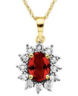 10k Gold Necklace, Ruby (1 1/8 ct. t.w.) and Diamond Accent Pendant   Necklaces   Jewelry & Watches