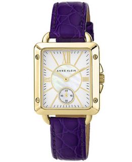 Anne Klein Womens Purple Leather Strap Watch 33x30mm AK 1402MPPR   Watches   Jewelry & Watches