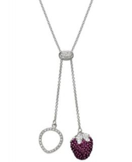 SIS by Simone I Smith Platinum over Sterling Silver Necklace, Crystal Strawberry Pendant   Necklaces   Jewelry & Watches