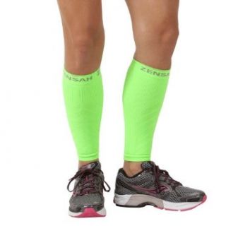 Zensah Compression Leg Sleeves, Neon Green, Small/Medium: Sports & Outdoors