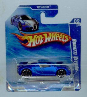 Hot Wheels 2010 158/214 Hot Auction 02/10 BLUE Bugatti Veyron SHORT CARD 1:64 Scale: Toys & Games