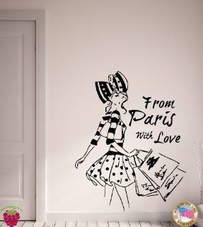 From Paris with Love French Fashion Woman Decor Wall Art Mural Vinyl Art Sticker M508   French Wall Decals