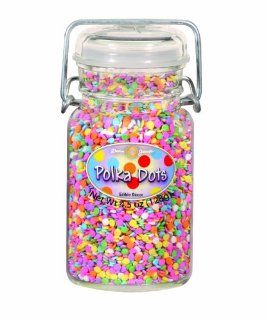 Dean Jacobs Polka Dots Glass Jar with Wire, 4.8 Ounce (Pack of 3) : Pastry Decorations : Grocery & Gourmet Food
