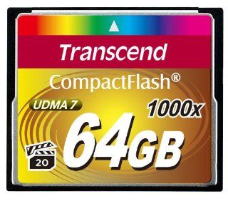 Transcend Information 64GB Compact flash Card   TS64GCF1000 (160/120 MB/s): TRANSCEND: Computers & Accessories