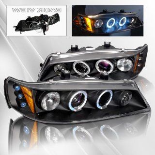 Honda Accord 94 95 96 97 Projector Headlights /w Halo/Angel Eyes ~ pair set (Black): Automotive