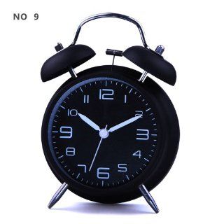 HITO&#153 4" Silent Quartz Analog Twin Bell Alarm Clock with Nightlight and Loud Alarm (NO9)   Travel Alarm Clocks