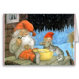 Tomte Nisse, aka Santa Clause Greeting Card