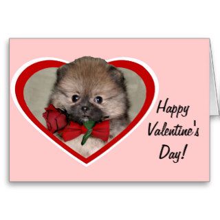 Happy Valentine's Day Pomeranian Greeting Card