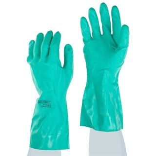 Ansell Sol Vex 37 145 Nitrile Glove, Chemical Resistant, Straight Cuff, 13" Length, 11 mils Thick, Medium (Pack of 12 Pairs): Chemical Resistant Safety Gloves: Industrial & Scientific