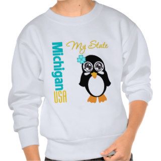 Michigan USA Penguin Pull Over Sweatshirts