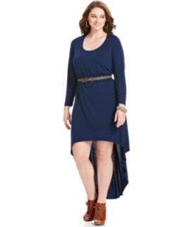 Trixxi Plus Size Dress, Strapless Lace Belted High Low   Dresses   Plus Sizes