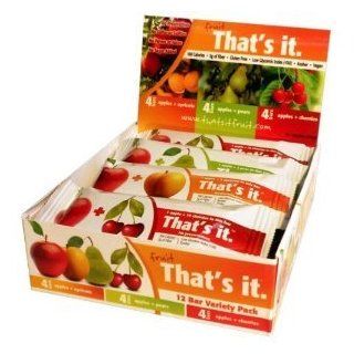 That's it. Variety Pack   Apple + Mango, Apple + Pear, Apple + Cherry & Apple + Apricot Natural Frut Bars (12x1.2oz) : Breakfast Snack Bars : Grocery & Gourmet Food