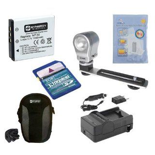 Fujifilm FinePix JV100 Digital Camera Accessory Kit includes: SDNP45 Battery, SDM 141 Charger, KSD2GB Memory Card, SDC 22 Case, ZE VLK18 On Camera Lighting, ZELCKSG Care & Cleaning : Camera & Photo