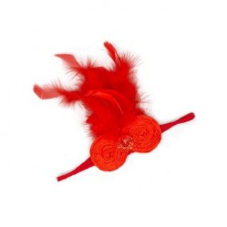 Royal Gem Clothing Baby Girls Rhinestone & Feather Headband: Infant And Toddler Hair Accessories: Clothing